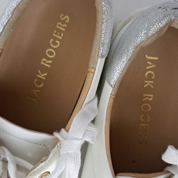 Elegant White and Silver Women's Sneakers - Picture 10 of 15